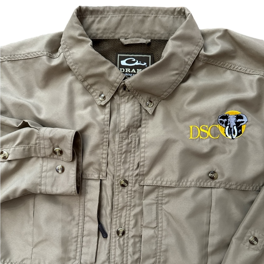 Drake Clothing Co. Long Sleeve Vented Shirt Tan Men’s Size XL Safari‎ Outdoors